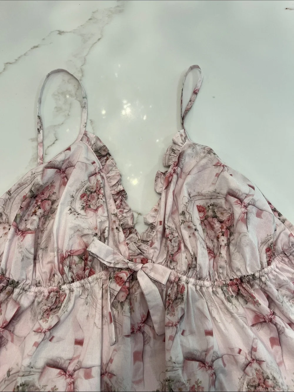 Selkie Secret Lover Day Bed Set 3X | Pink Rose Babydoll & Bloomers Loungewear - Picture 11 of 12